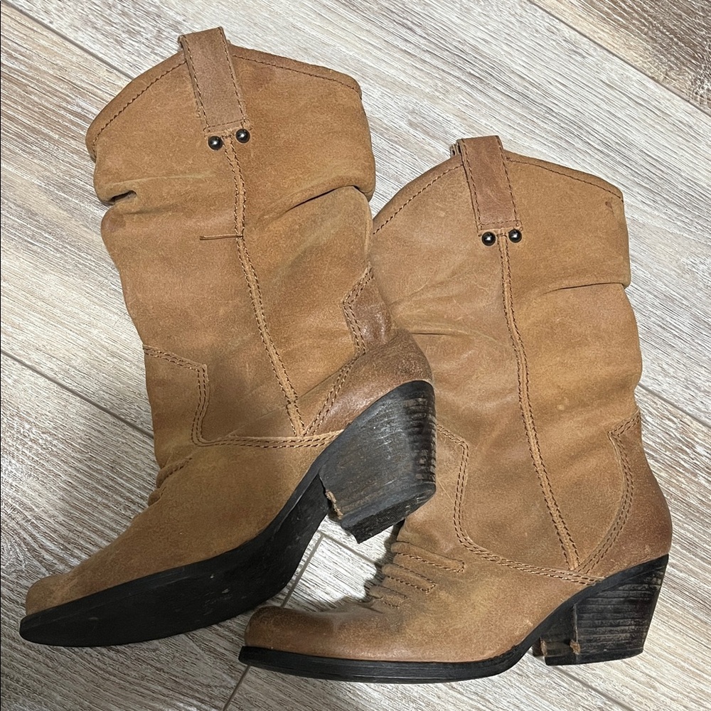 Tan Suede Women's Western Boots